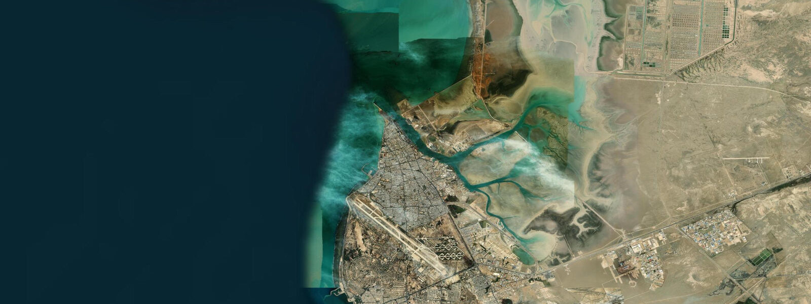 Satellite view of the coast near Bushehr