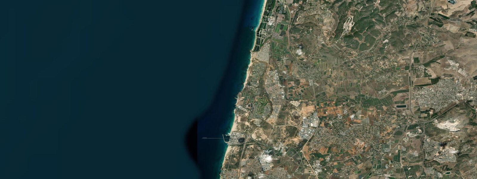 Satellite view of the coast near Caesarea