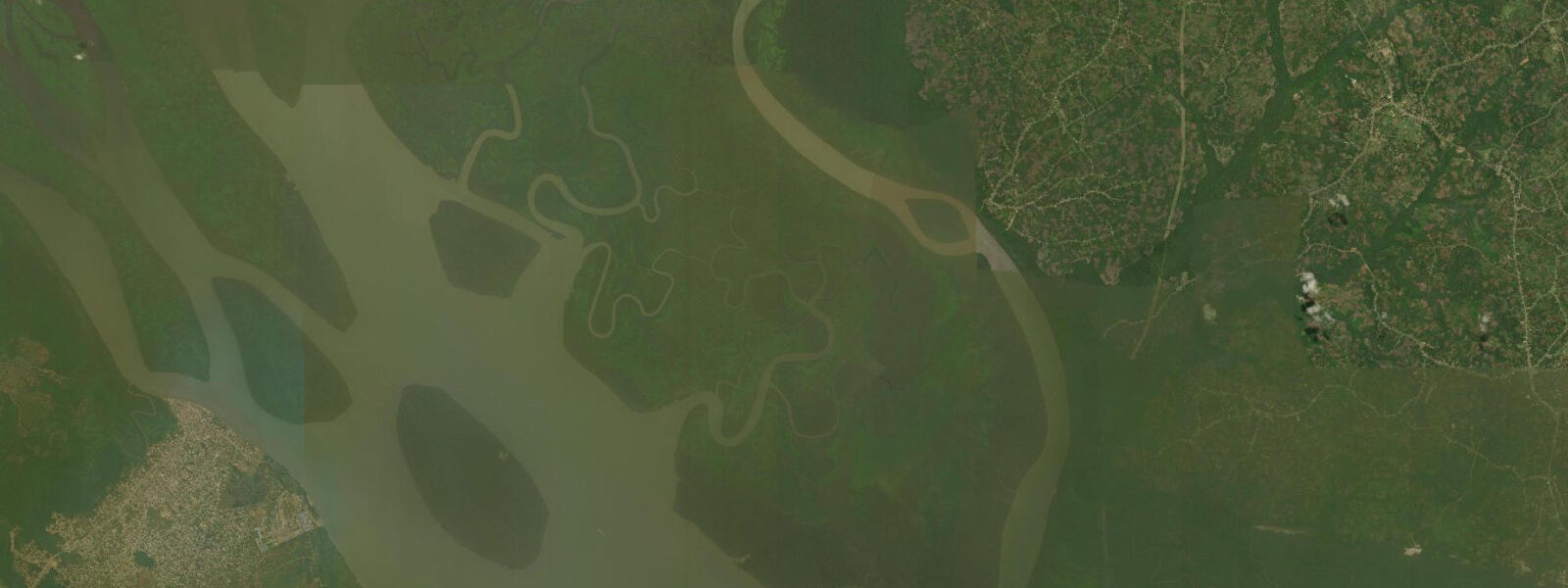 Satellite view of the coast near Calabar