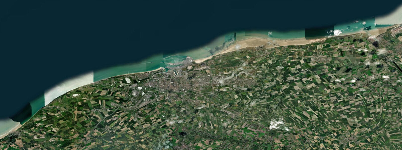Satellite view of the coast near Calais