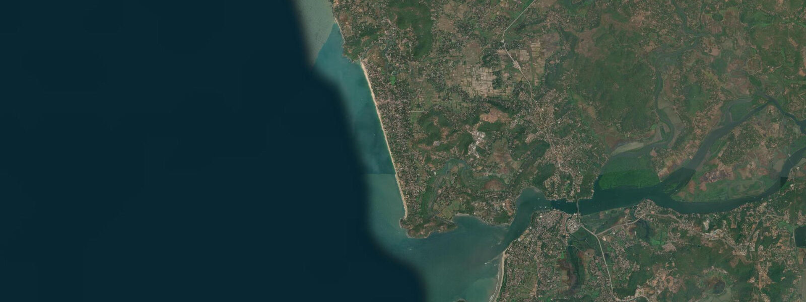 Satellite view of the coast near Calangute, Goa