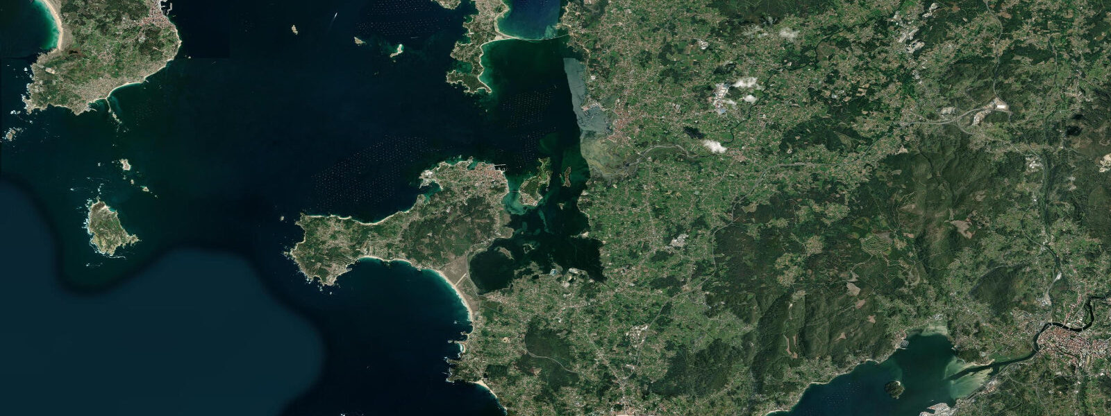 Satellite view of the coast near Cambados