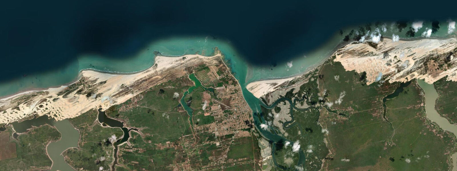 Satellite view of the coast near Camocim