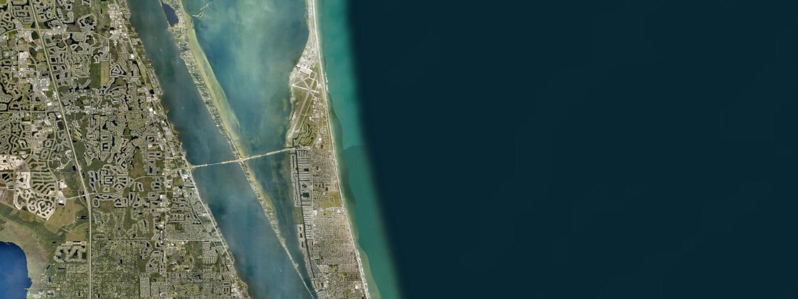 Satellite view of the coast near Canova Beach