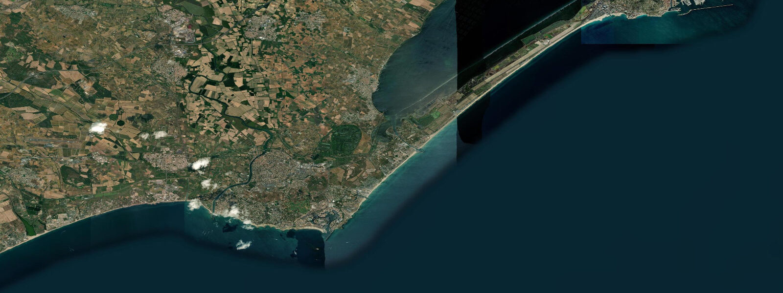 Satellite view of the coast near Cap d'Agde