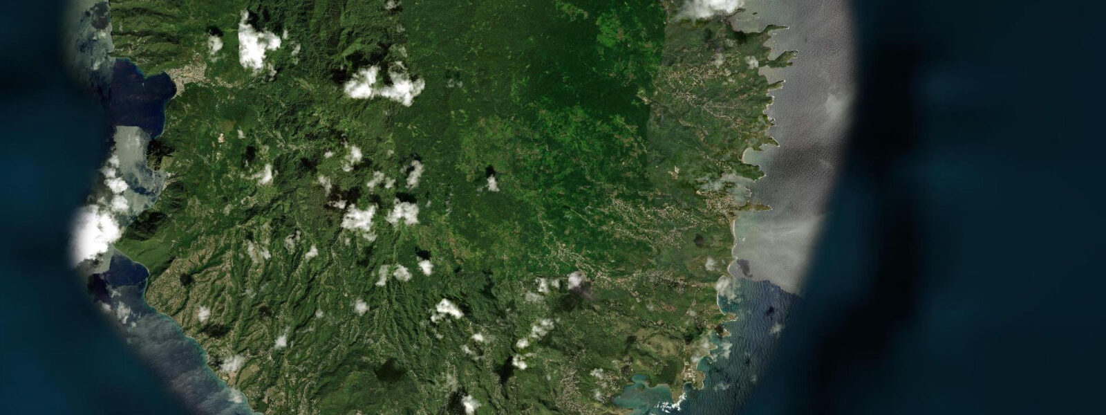 Satellite view of the coast near Cap Moule à Chique