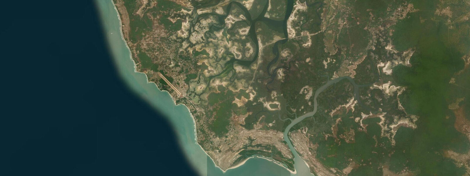 Satellite view of the coast near Cap Skirring