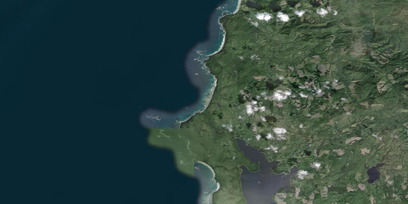 Satellite view of the coast near Cape Alava