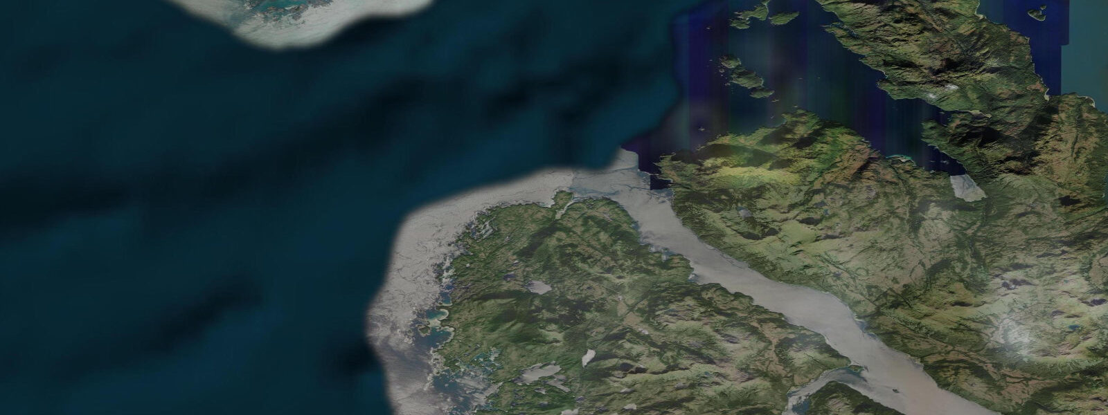 Satellite view of the coast near Cape Bingham