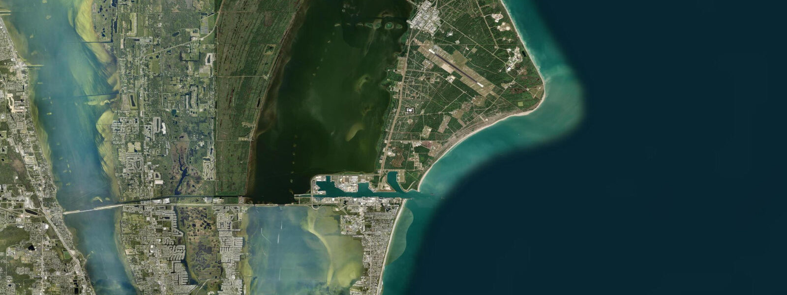 Satellite view of the coast near Cape Canaveral