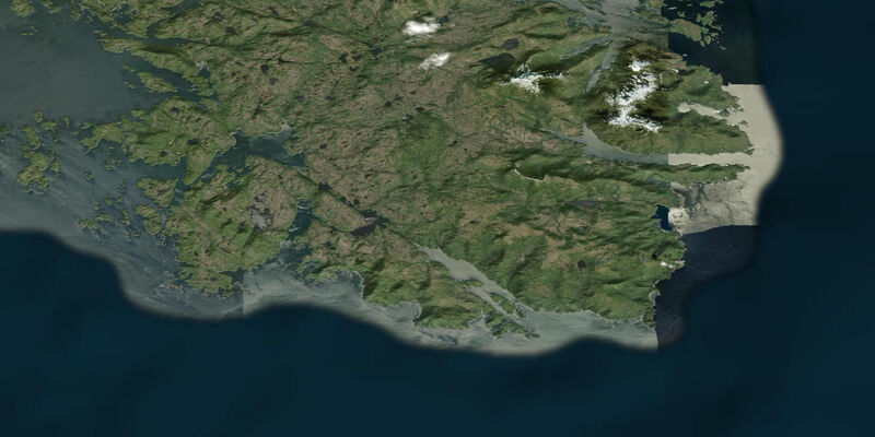 Satellite view of the coast near Cape Chacon