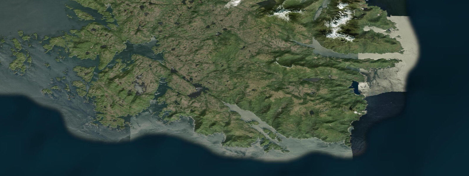 Satellite view of the coast near Cape Chacon