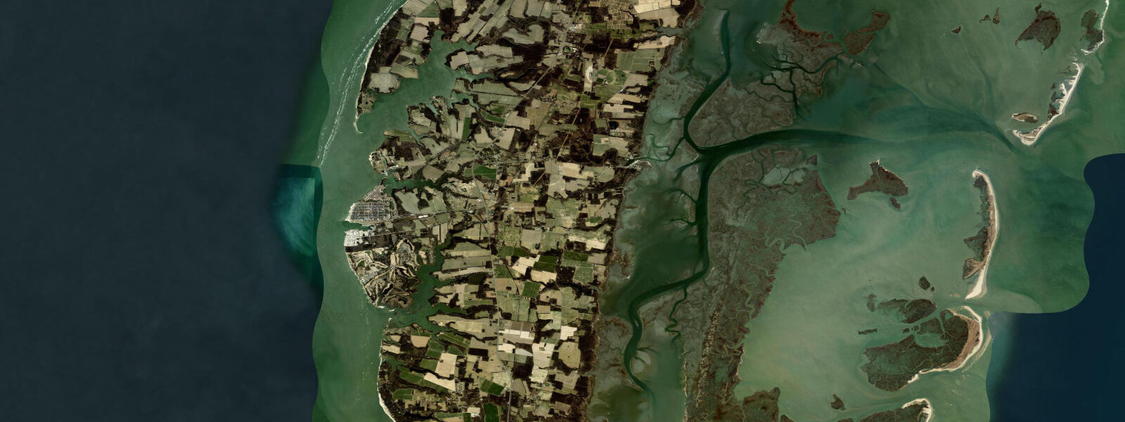 Satellite view of the coast near Cape Charles