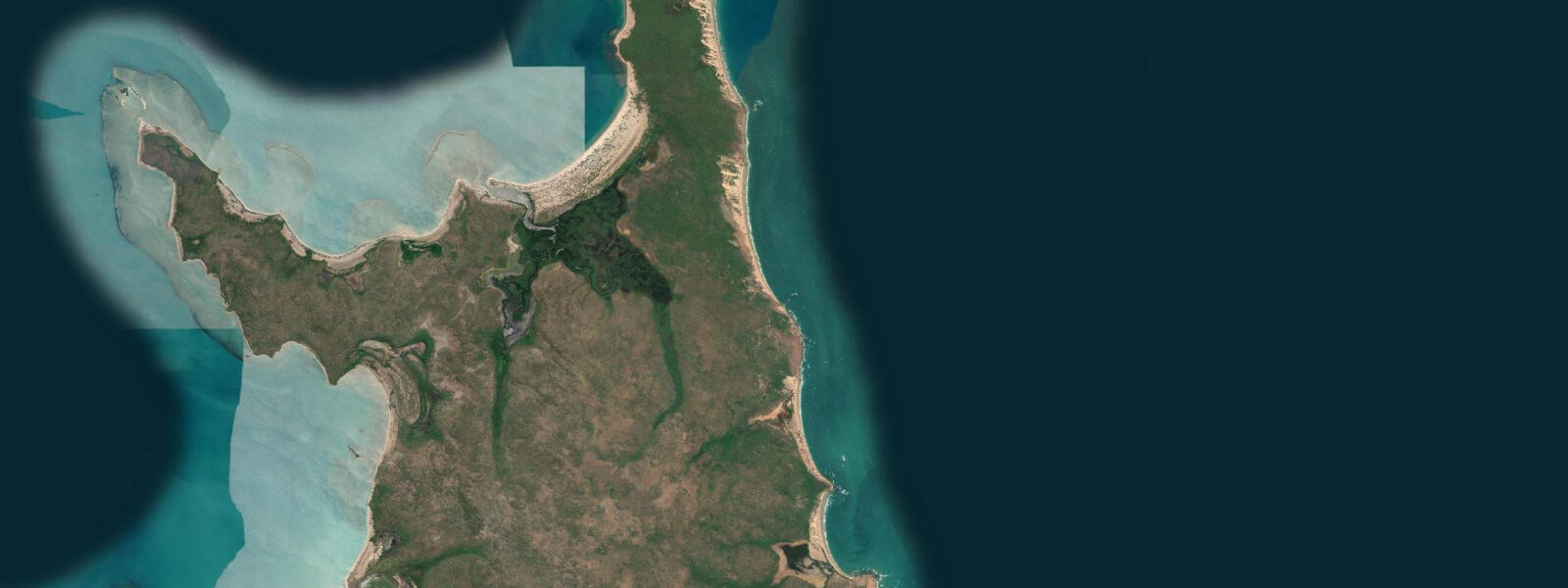 Satellite view of the coast near Cape Croker