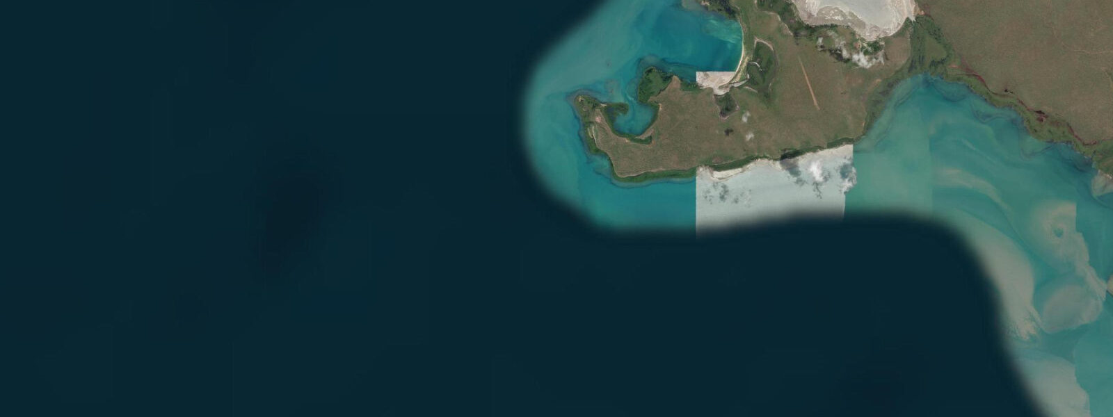 Satellite view of the coast near Cape Don