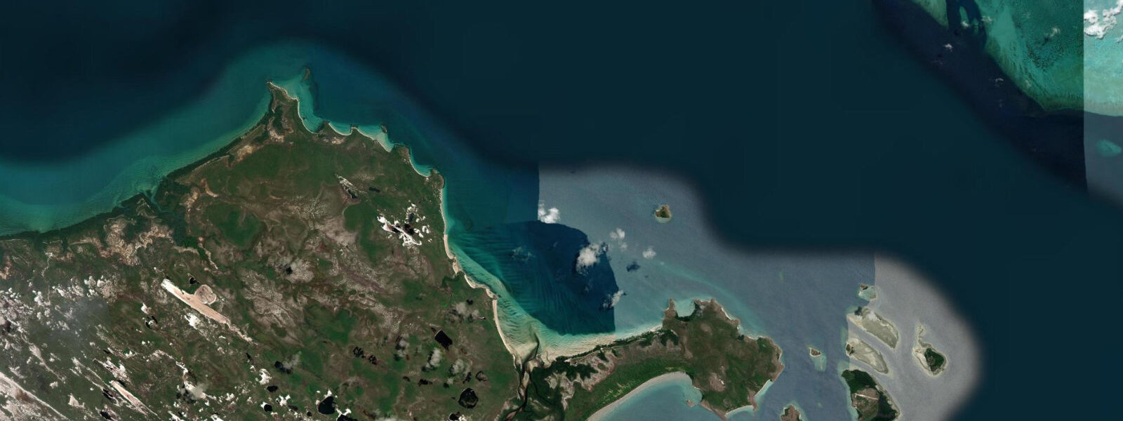 Satellite view of the coast near Cape Grenville