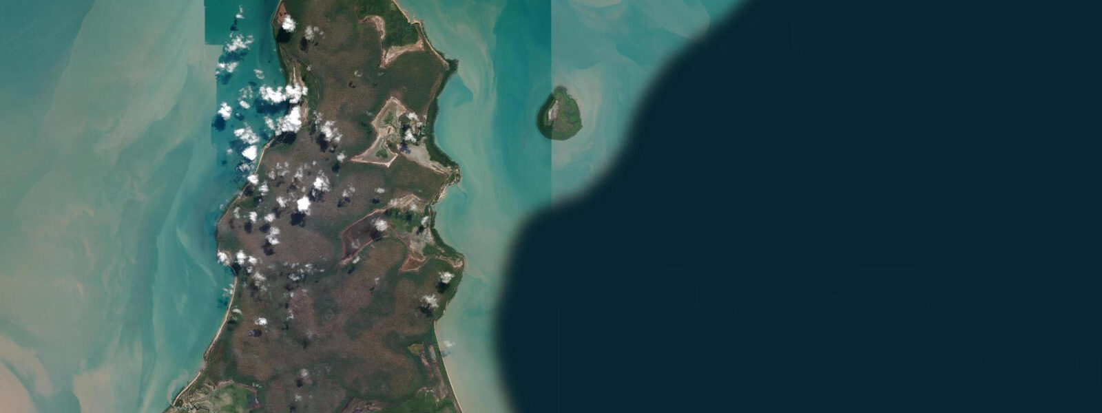 Satellite view of the coast near Cape Hotham