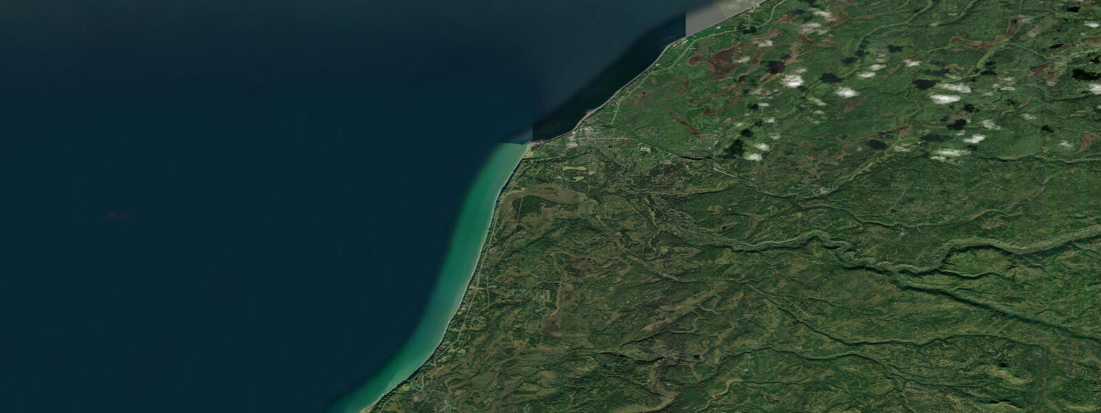 Satellite view of the coast near Cape Ninilchik