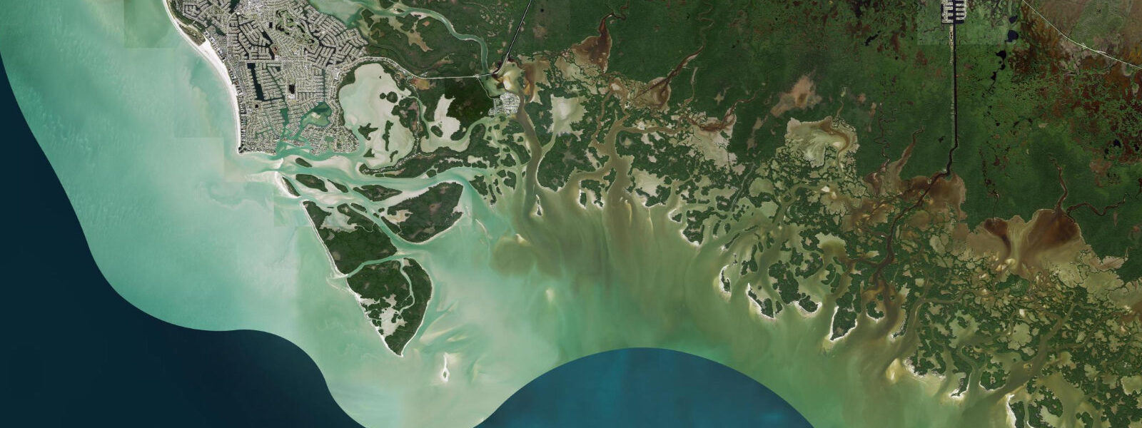Satellite view of the coast near Cape Romano