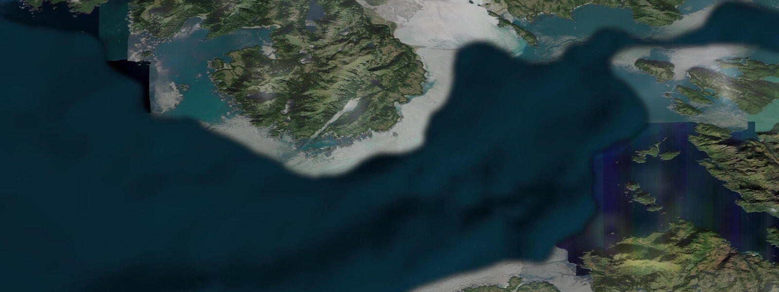 Satellite view of the coast near Cape Spencer