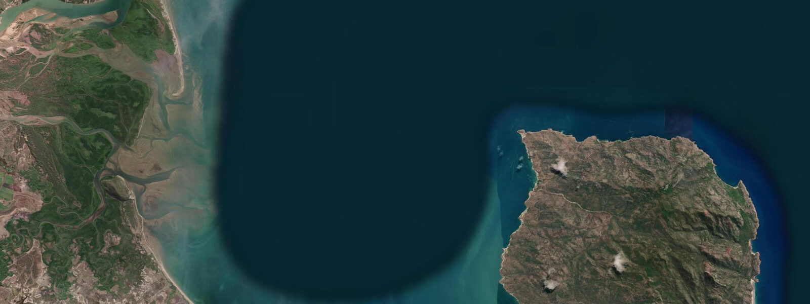 Satellite view of the coast near Cape Upstart