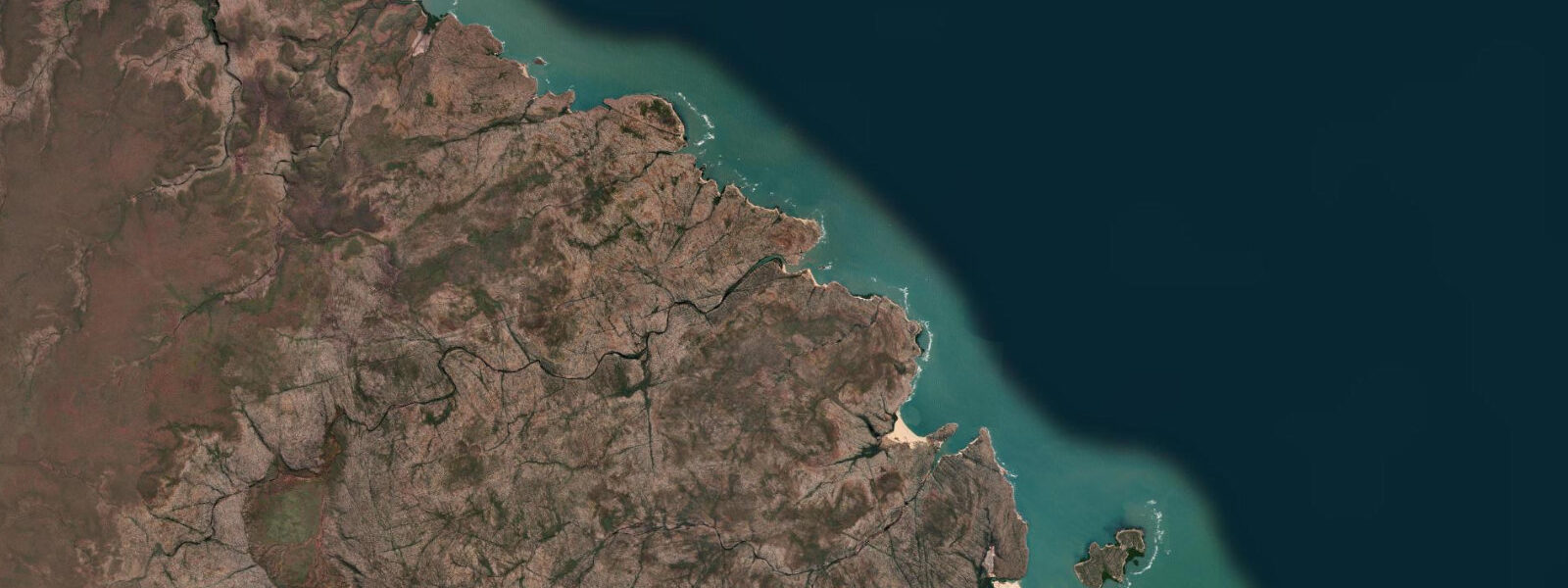 Satellite view of the coast near Cape Whiskey