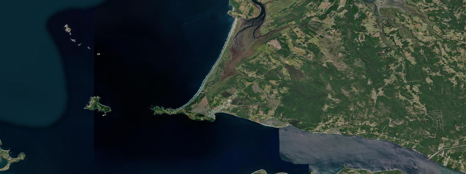 Satellite view of the coast near Carelmapu