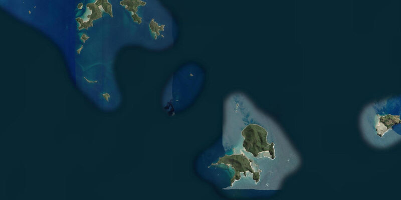 Satellite view of the coast near Carlisle Island