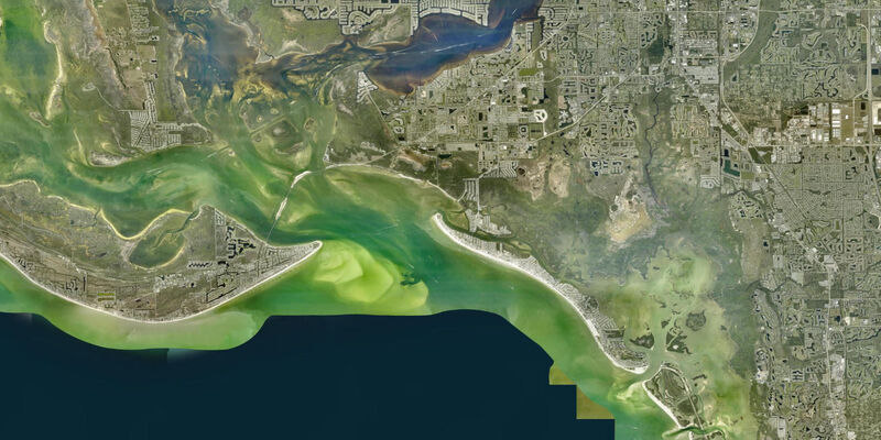 Satellite view of the coast near Carlos Point