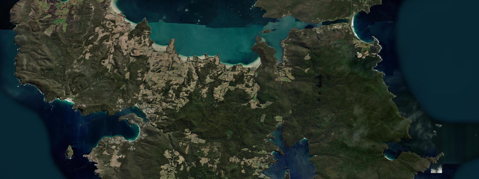 Satellite view of the coast near Carnavon