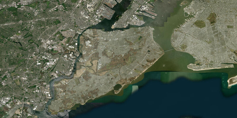 Satellite view of the coast near Carteret