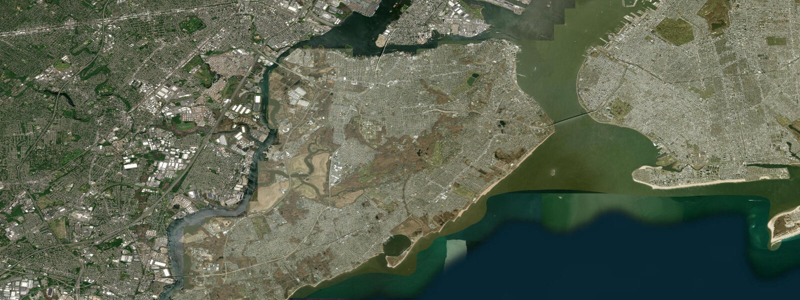 Satellite view of the coast near Carteret