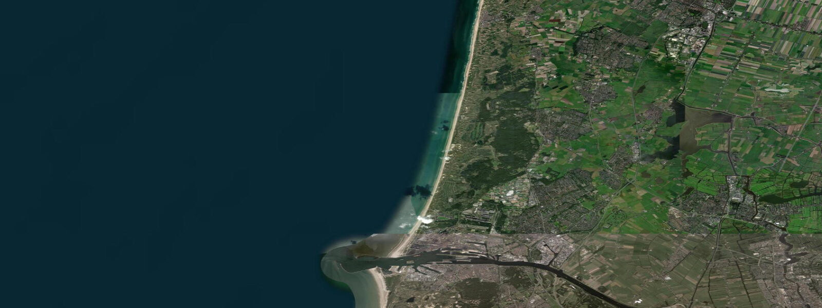 Satellite view of the coast near Castricum aan Zee