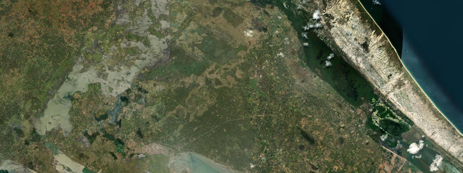 Satellite view of the coast near Casuarina Beach