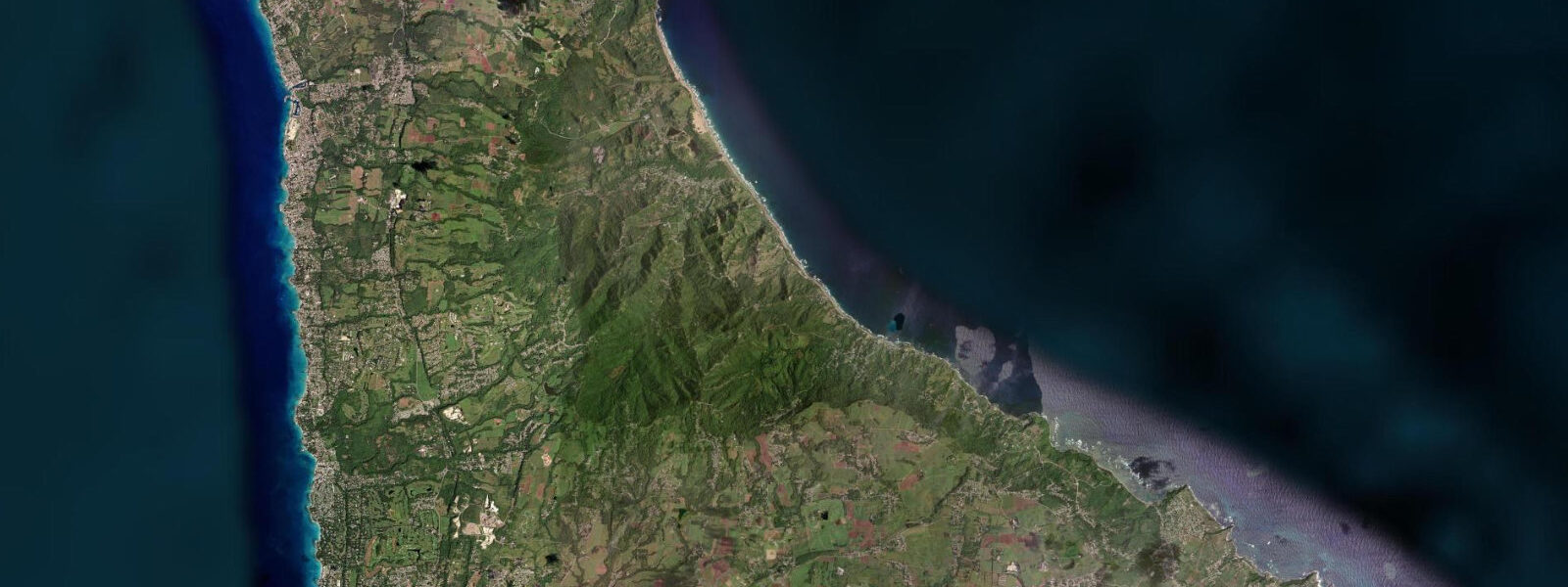 Satellite view of the coast near Cattlewash