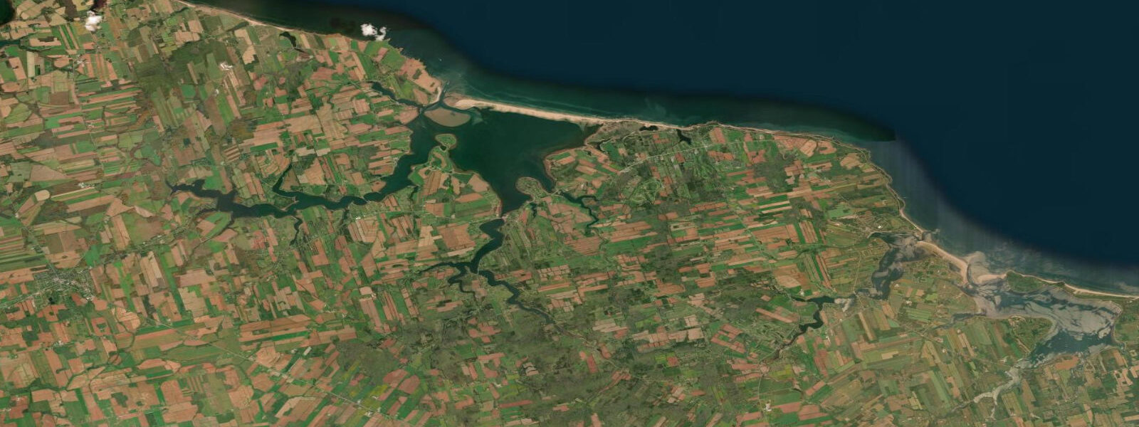 Satellite view of the coast near Cavendish, PEI