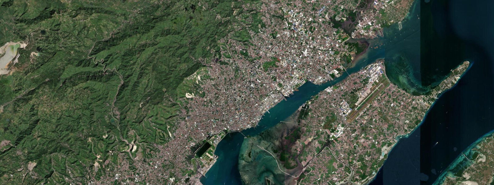 Satellite view of the coast near Cebu City