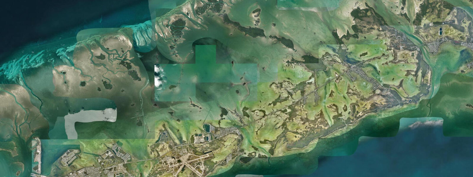 Satellite view of the coast near Channel Key