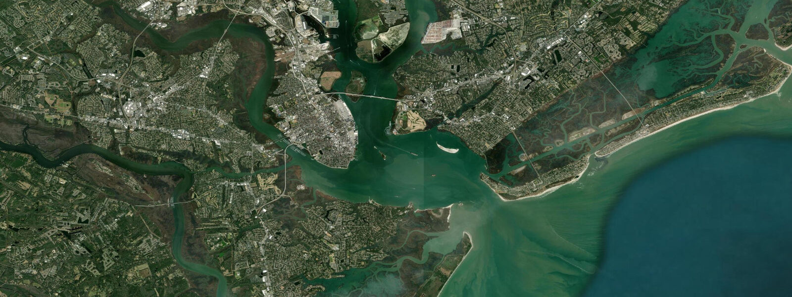 Satellite view of the coast near Charleston, SC