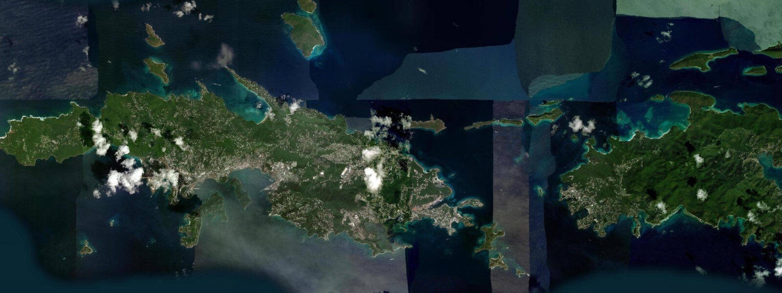 Satellite view of the coast near Charlotte Amalie