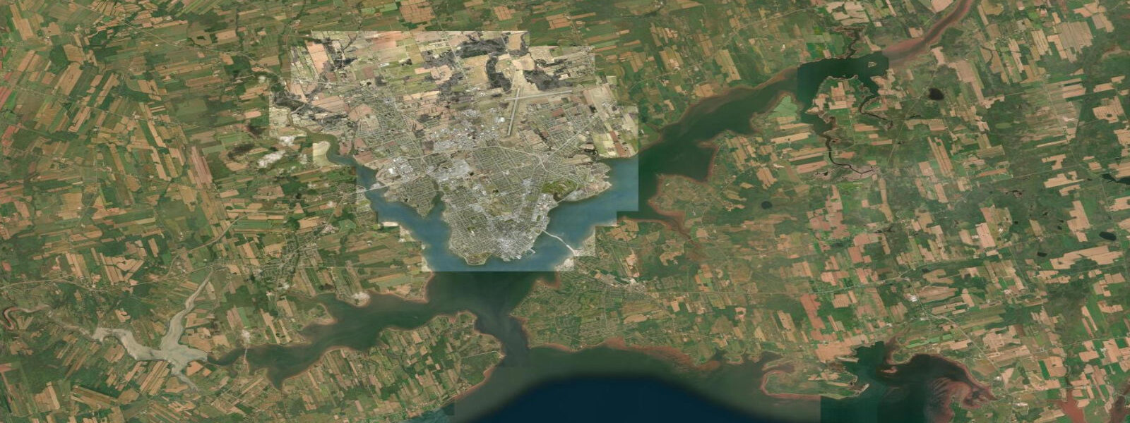 Satellite view of the coast near Charlottetown, PEI