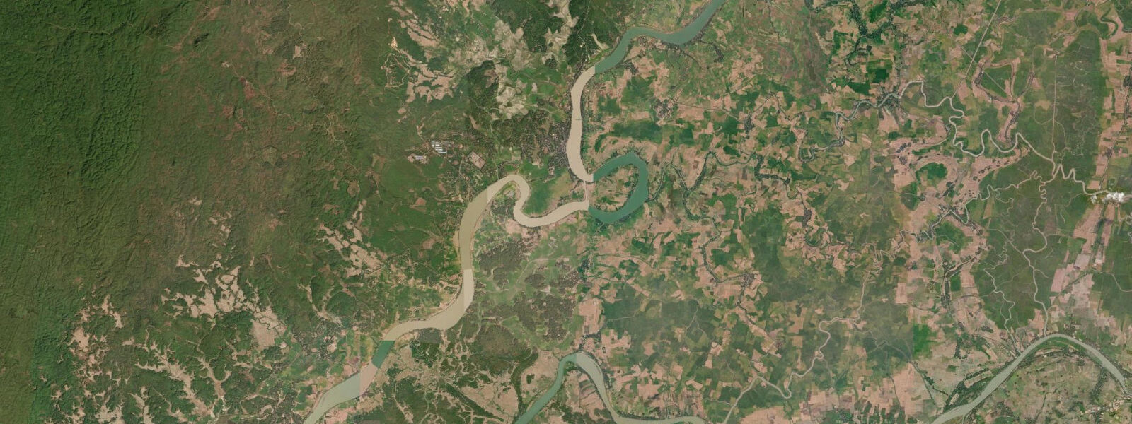 Satellite view of the coast near Chaung Tha Beach