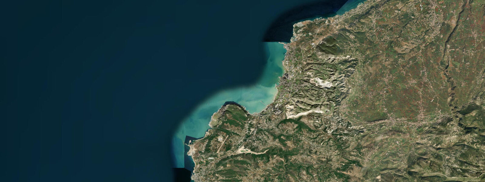 Satellite view of the coast near Chekka Bay