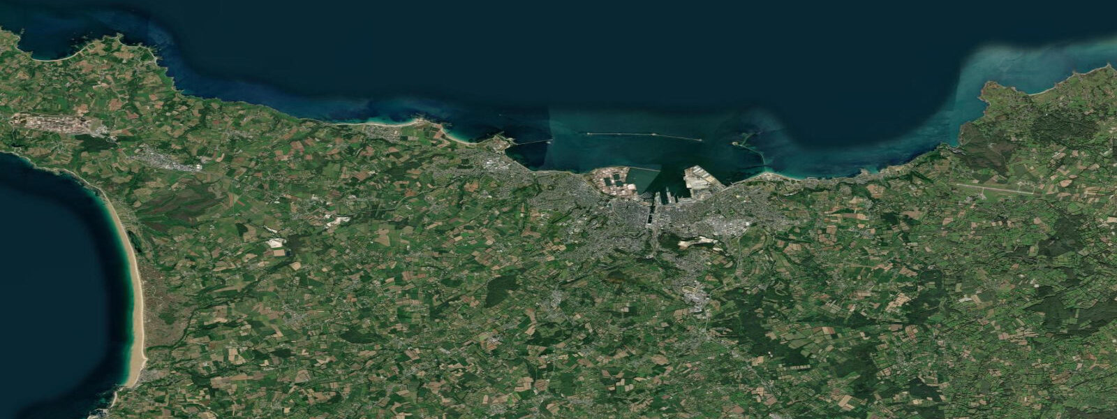 Satellite view of the coast near Cherbourg