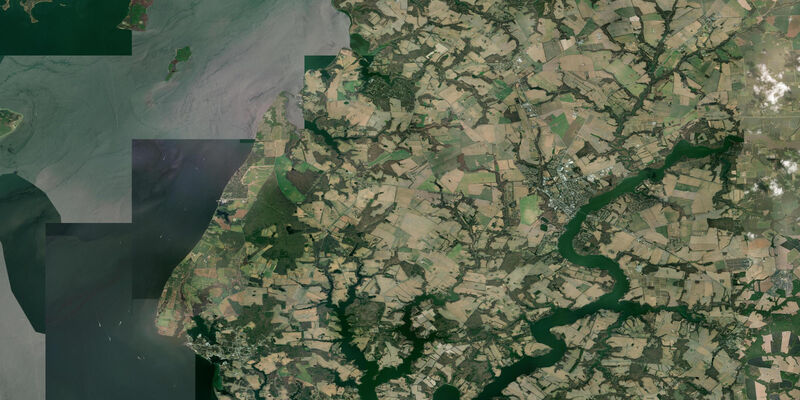 Satellite view of the coast near Chestertown