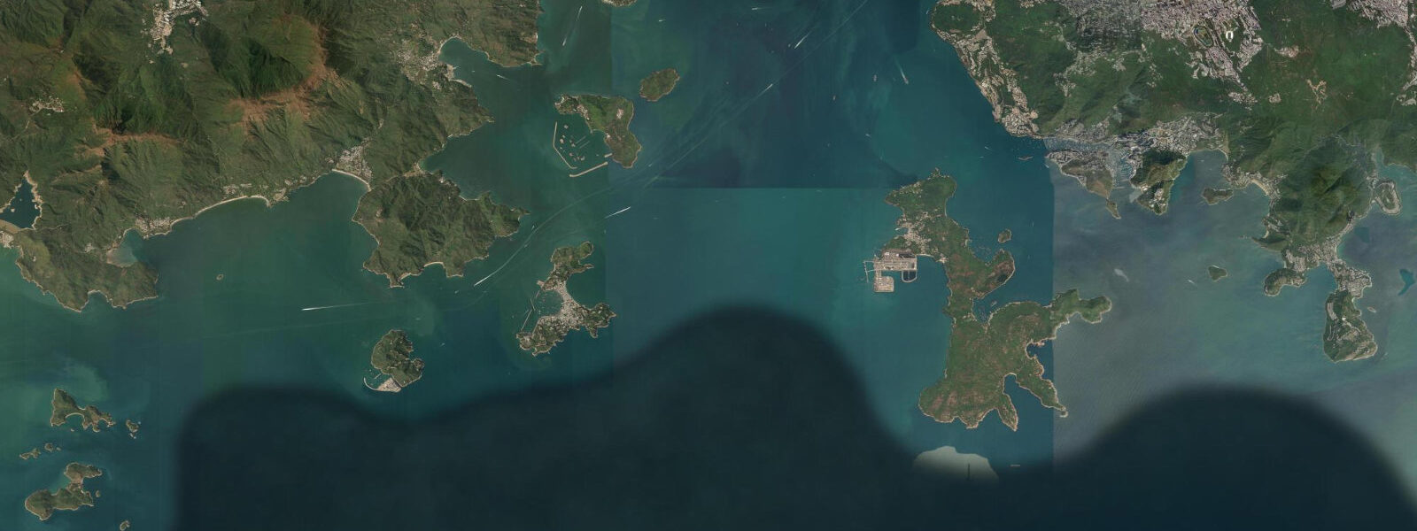 Satellite view of the coast near Cheung Chau