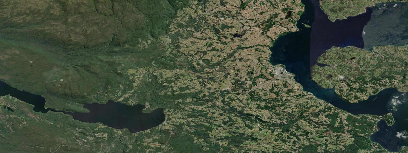 Satellite view of the coast near Chiloé Island
