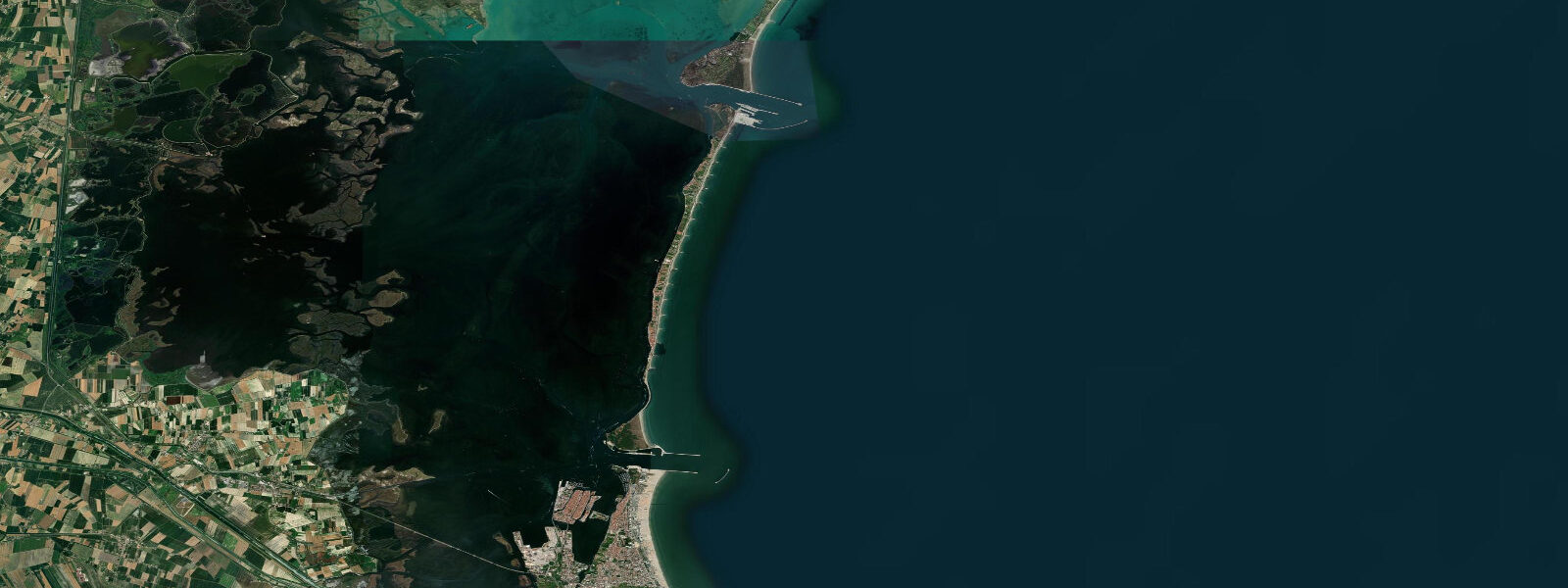 Satellite view of the coast near Chioggia