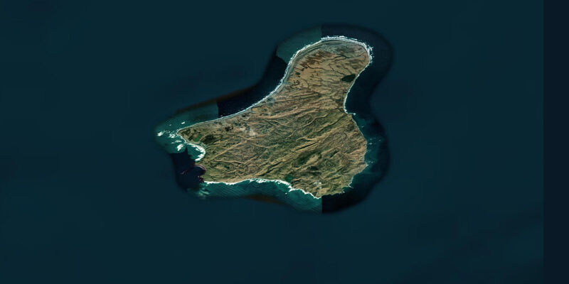 Satellite view of the coast near Chirikof Island