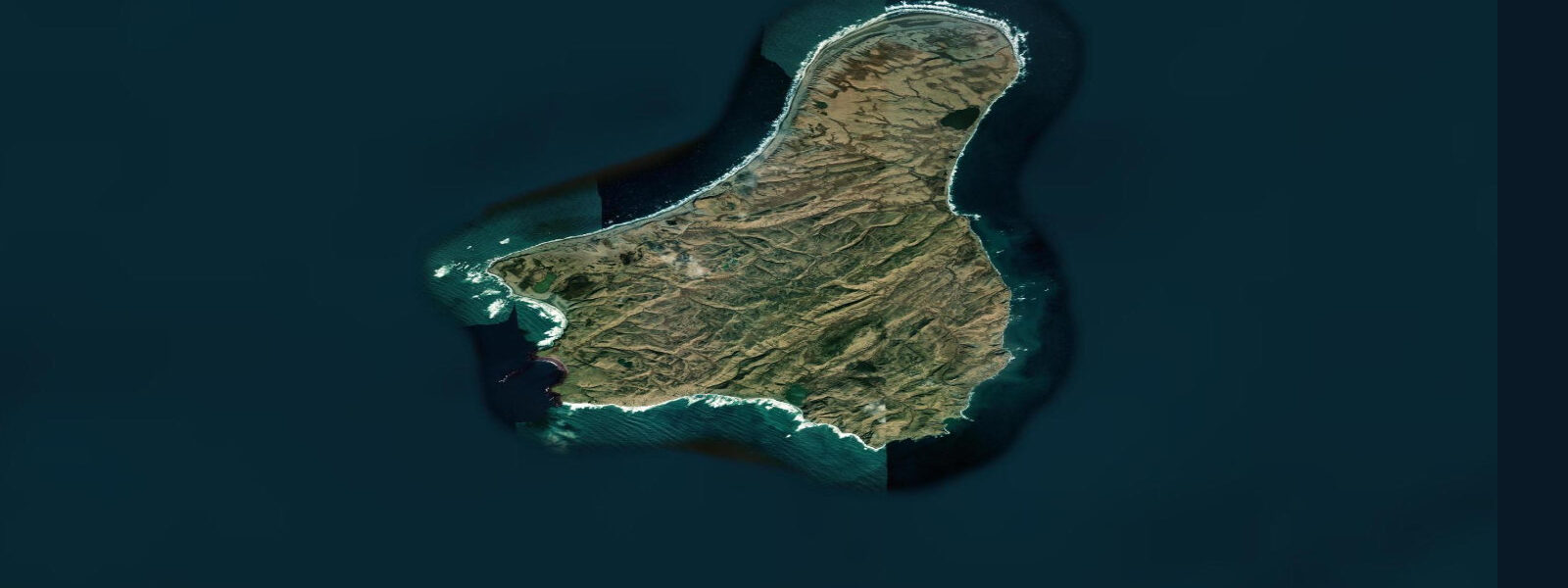 Satellite view of the coast near Chirikof Island